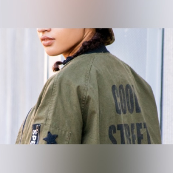 Zara Denim Speak Up Long Bomber Jacket - Picture 15 of 16